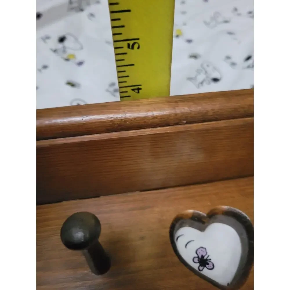 VTG Wood Heart Cutout Wall Shelf 2 Peg Curio Trinket